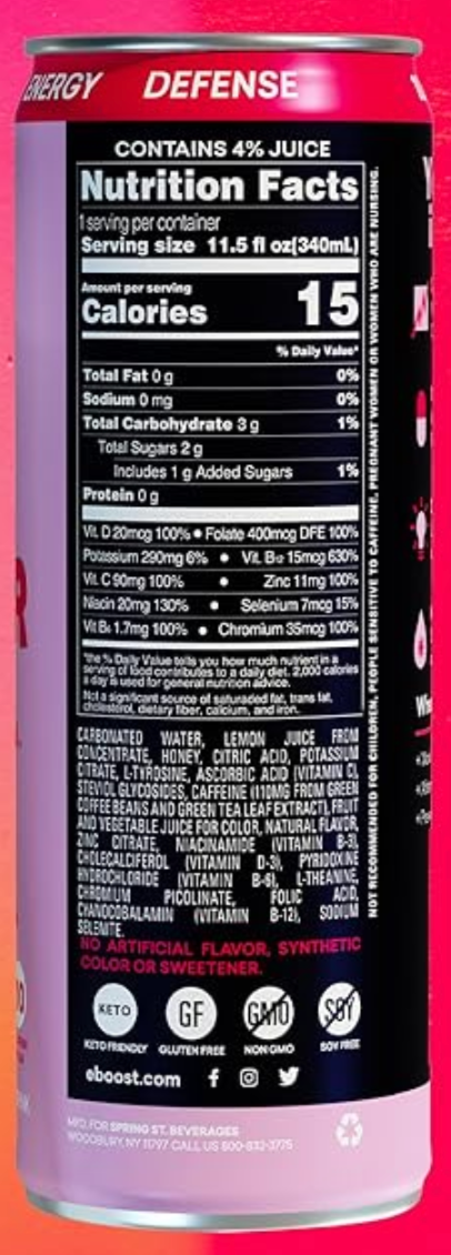 EBOOST, SUPER FUEL, STRAWBERRY LEMONADE