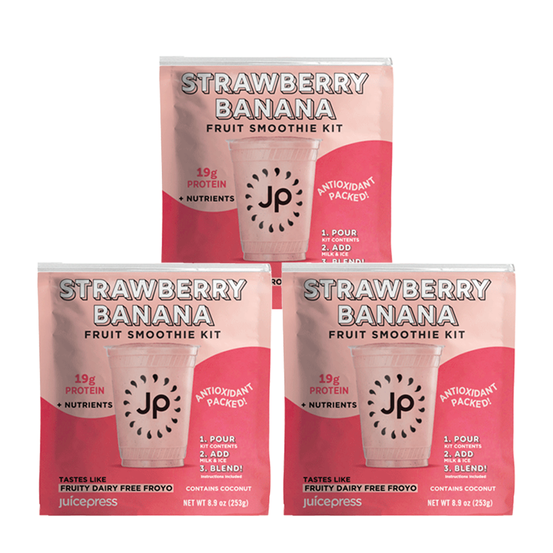 STRAWBERRY BANANA FRUIT SMOOTHIE KIT