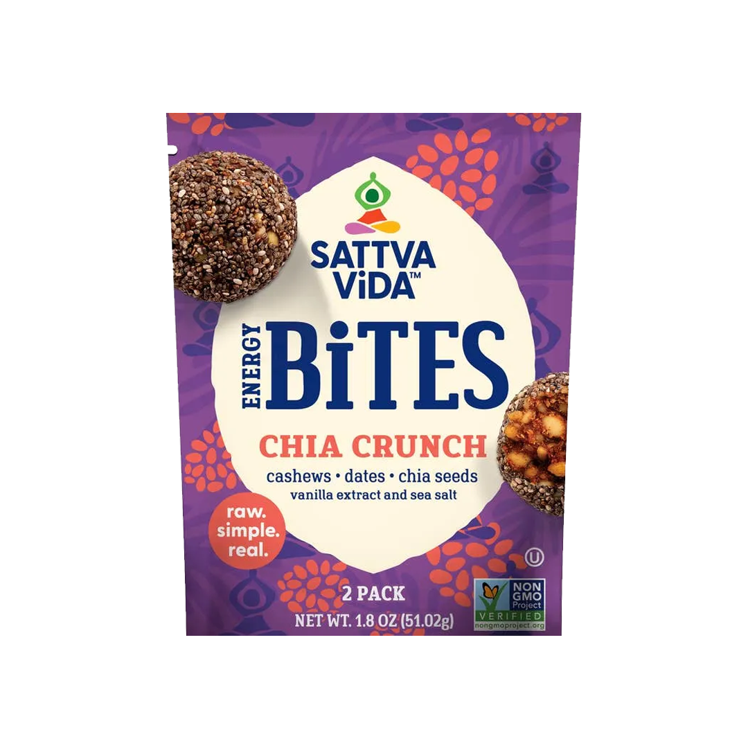 SATTVA VIDA, ENERGY BITES, CHIA CRUNCH